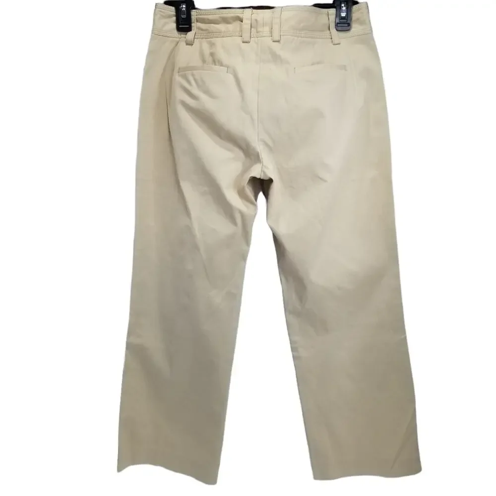 J. Crew Pants Womens 4 Flat Front Khaki Tan Ankle Pants